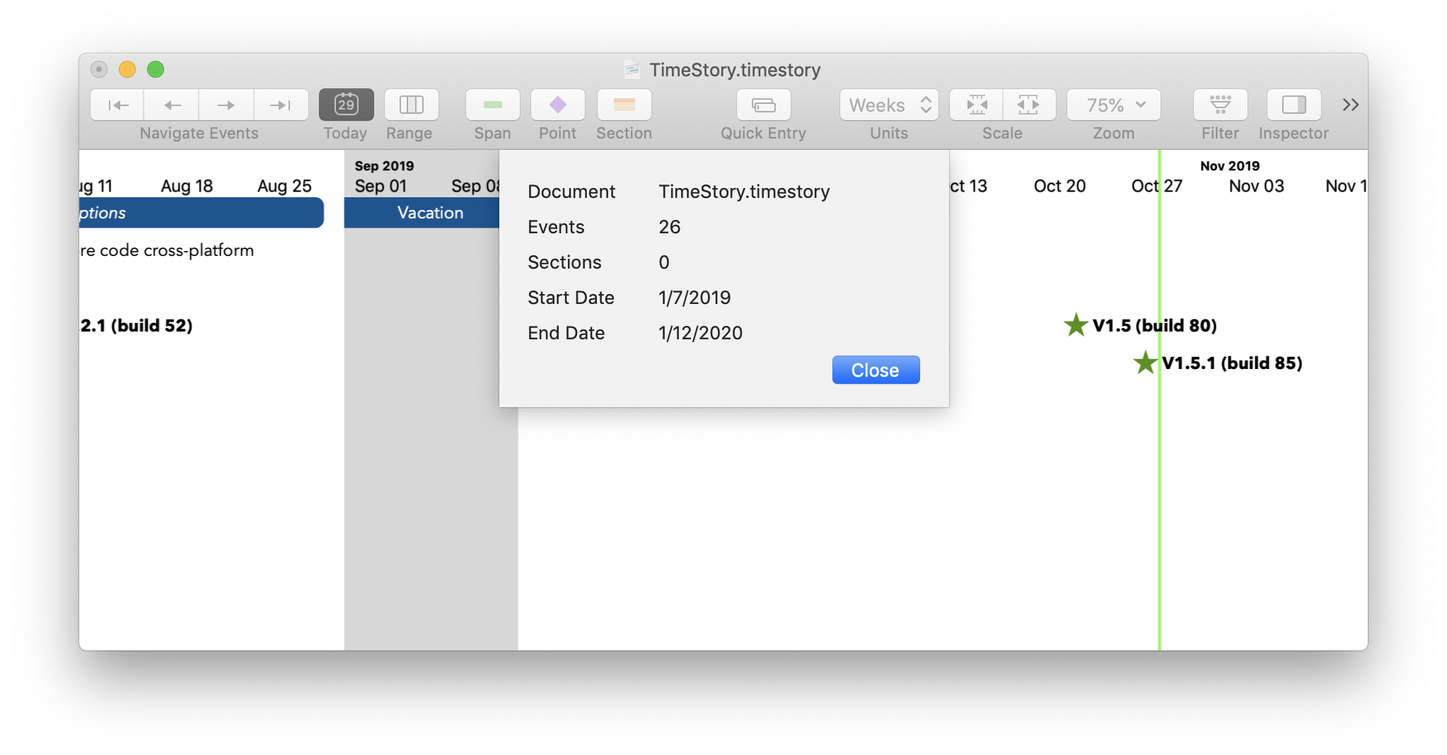 Screenshot: document summary