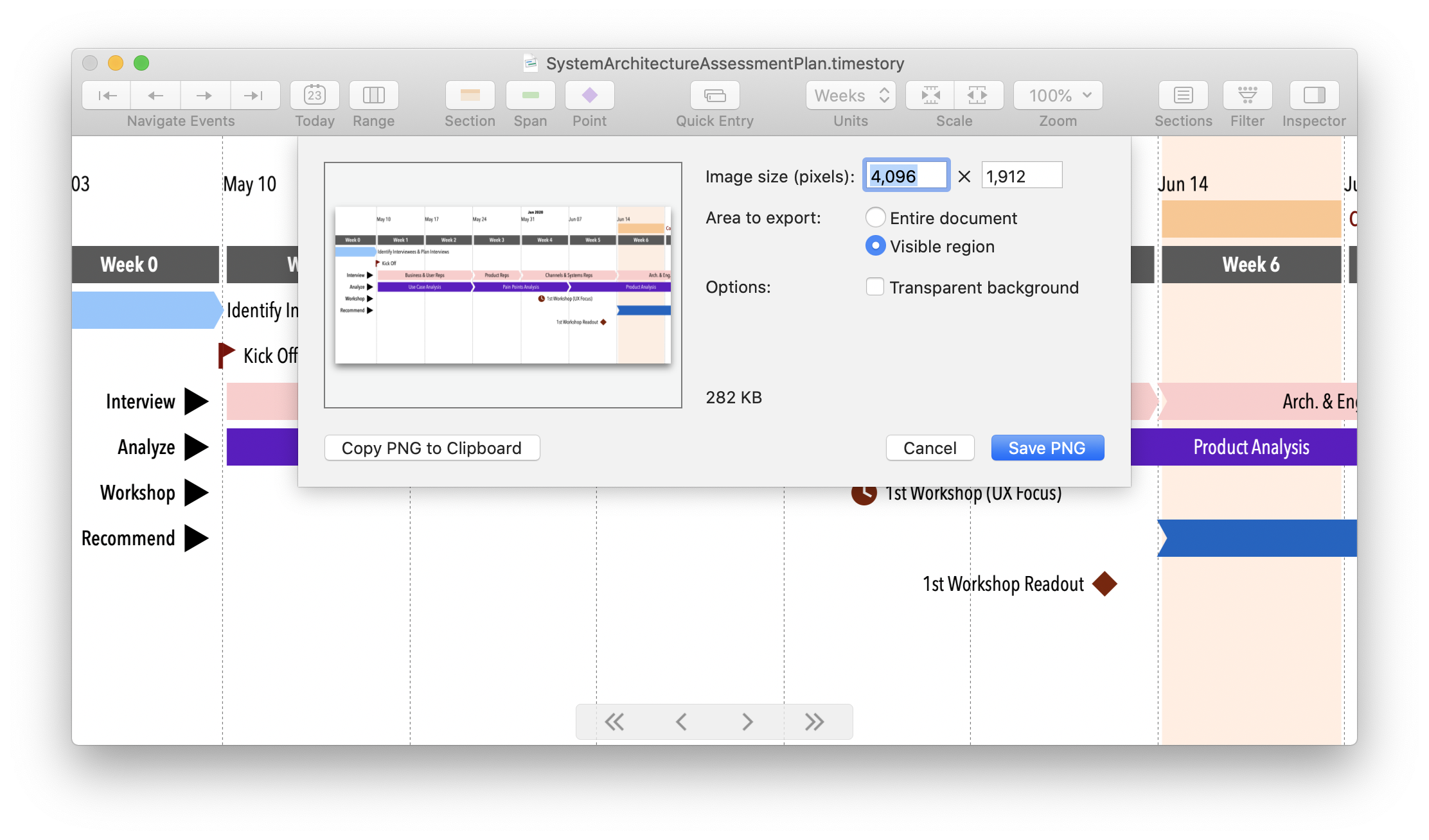 Screenshot: PNG Export of Visible Region