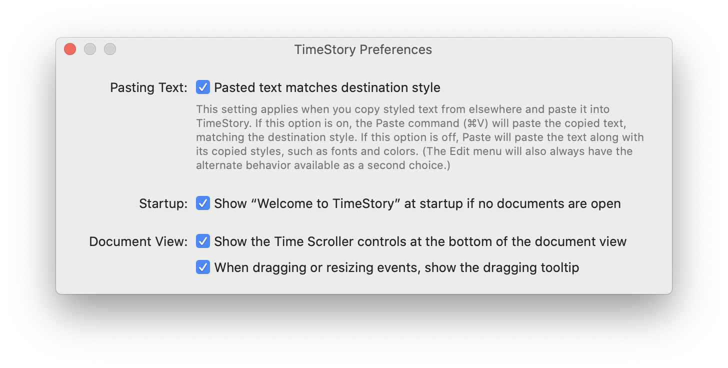 Screenshot: Preferences window